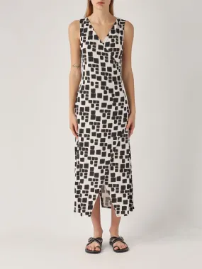 Abito donna Max Mara Beachwear Berard in viscosa stretch Nero-Bianco