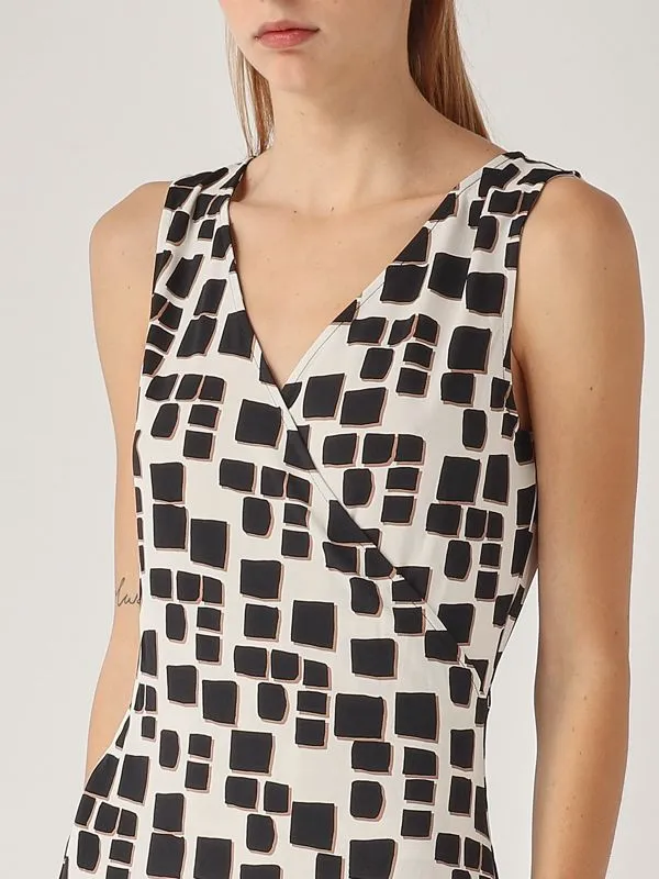 Abito donna Max Mara Beachwear Berard in viscosa stretch Nero-Bianco