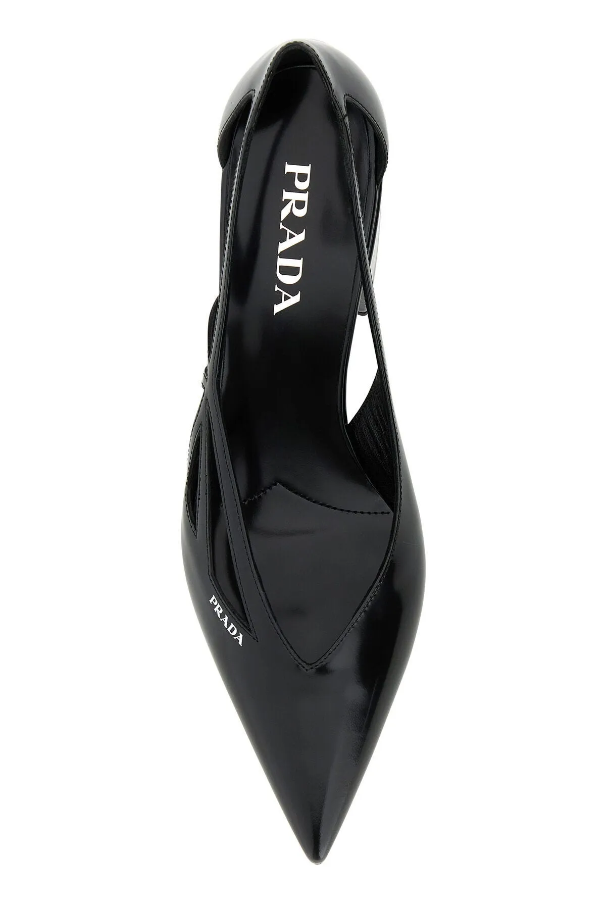 Black leather pumps     