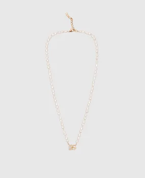 Dolce&Gabbana Collana bianca con logo DG WNQ6M2W1111