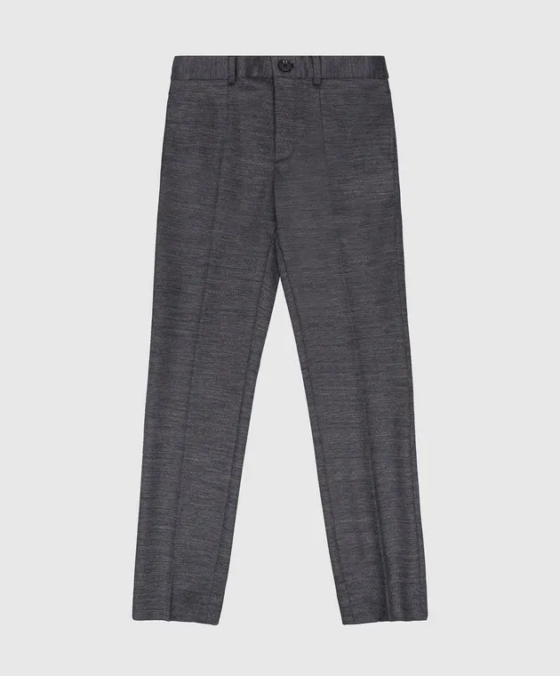 Dolce&Gabbana Pantaloni grigi da bambino con logo monogramma L44P33FUGRY