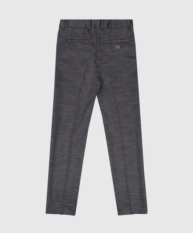 Dolce&Gabbana Pantaloni grigi da bambino con logo monogramma L44P33FUGRY