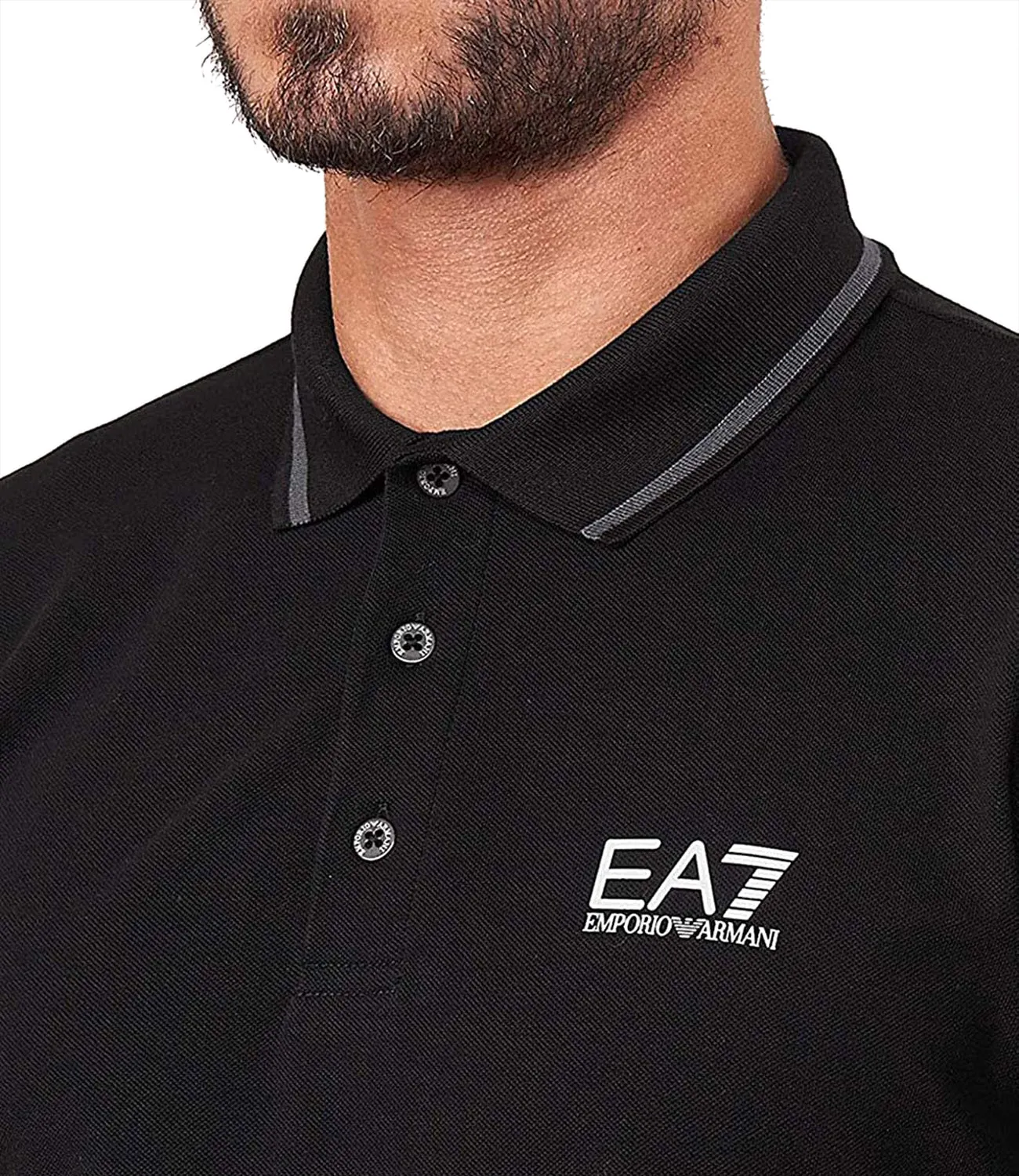 Ea7 Emporio Armani Polo M/C Uomo Mod. 8NPF06 PJ04Z 1200 BLACK