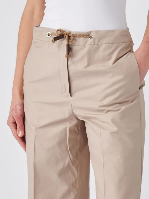 Pantalone donna S Max Mara Ottavo in misto cotone Beige