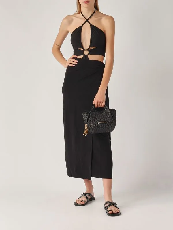 Pareo donna Max Mara Beachwear Beato in viscosa stretch Nero