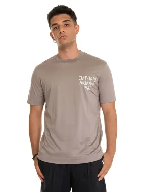 T-shirt girocollo mezza manica Sabbia Emporio Armani Uomo